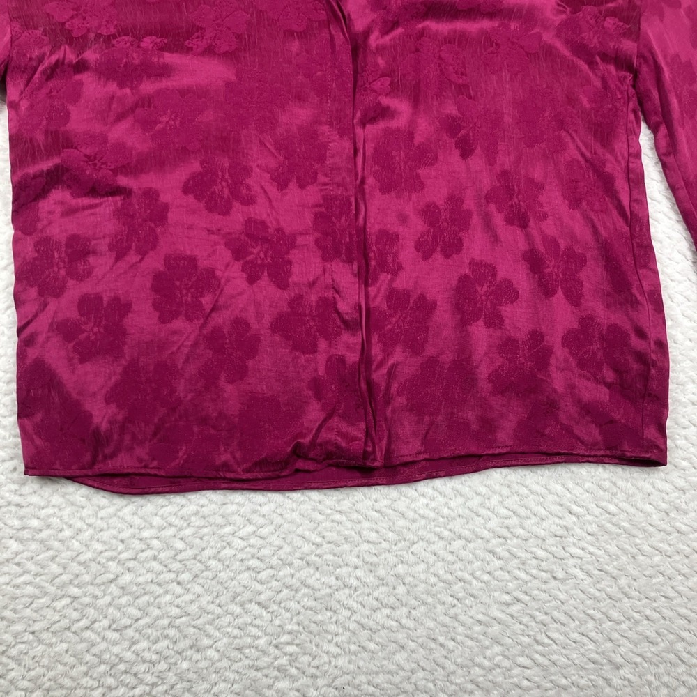 Zara Trafaluc Collection Blouse Womens Small Magenta Casual Business Button Up - Picture 6 of 13